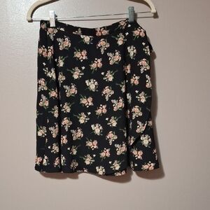 Floral Black Skirt